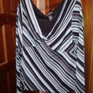 Mix It striped long sleeve blouse